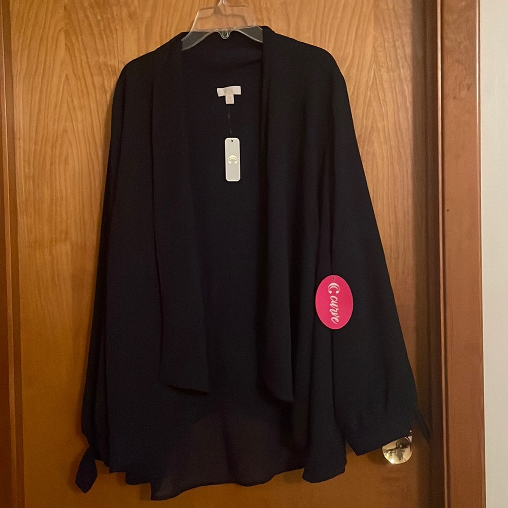 Charming Charlie’s Curve Navy Polyester Cover Up
